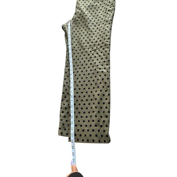 Boden Green Blue Polka Dot Wool Work Office Straight Leg Dress Pants Size 12 - Picture 11 of 12